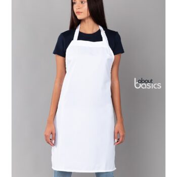 Ολόσωμη Ποδιά Εργασίας CROSS - 00408 σε λευκό χρώμα για εκτύπωση sublimation με μεταλλική αγκράφα.