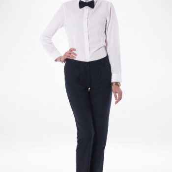 Γυναικείο Παντελόνι Εργασίας FINESSE ΑΧΟΝ σε μαύρο χρώμα με δύο κοφτές τσέπες μπροστά.