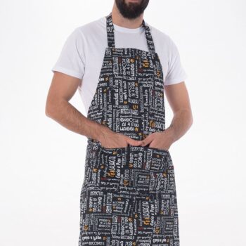 Ποδιά λαιμού FIORI AXON με τύπωμα Allover, διπλή τσέπη και ρυθμιζόμενο λαιμό.