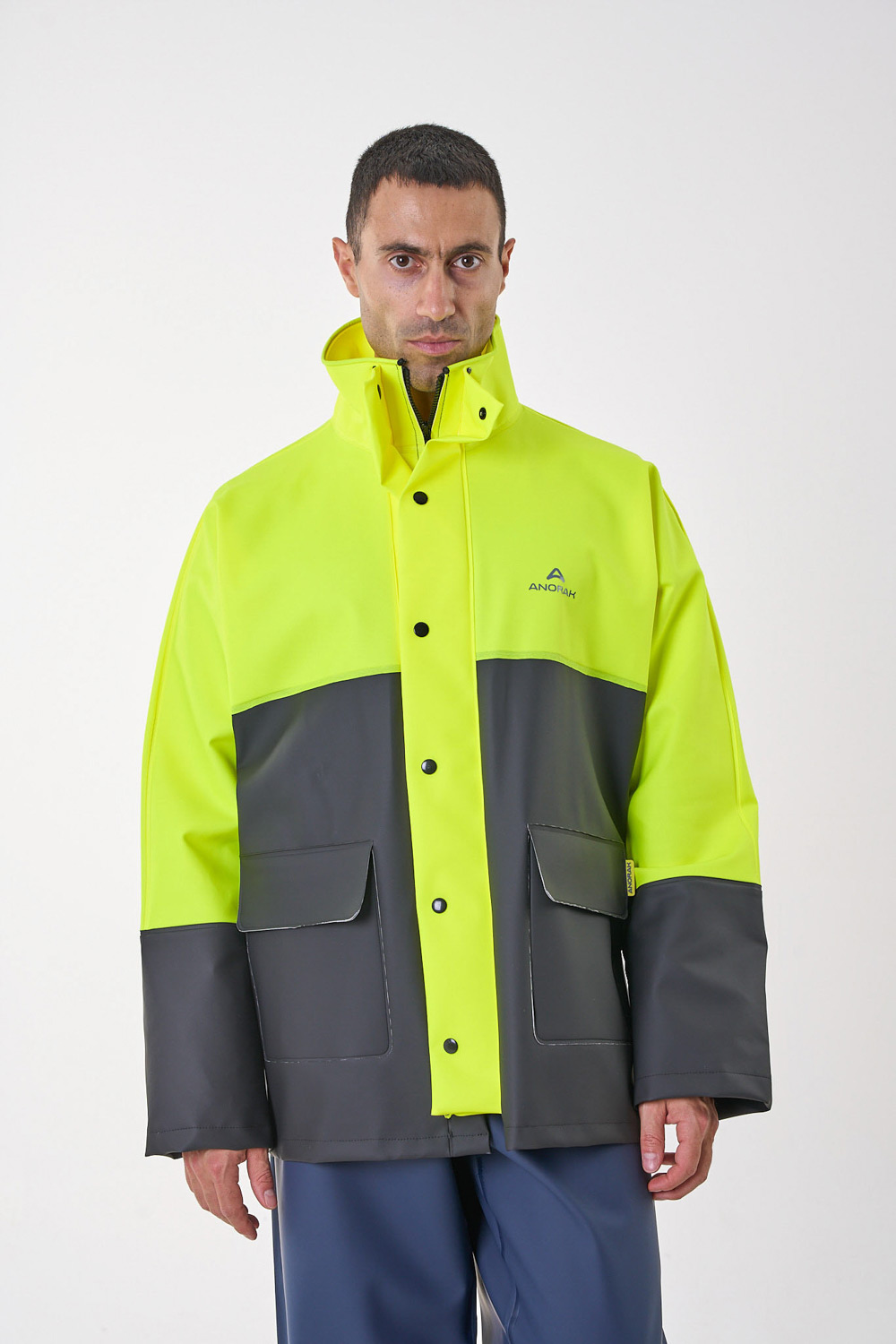 Road® long Anorak φθορίζον κίτρινο/μαύρο