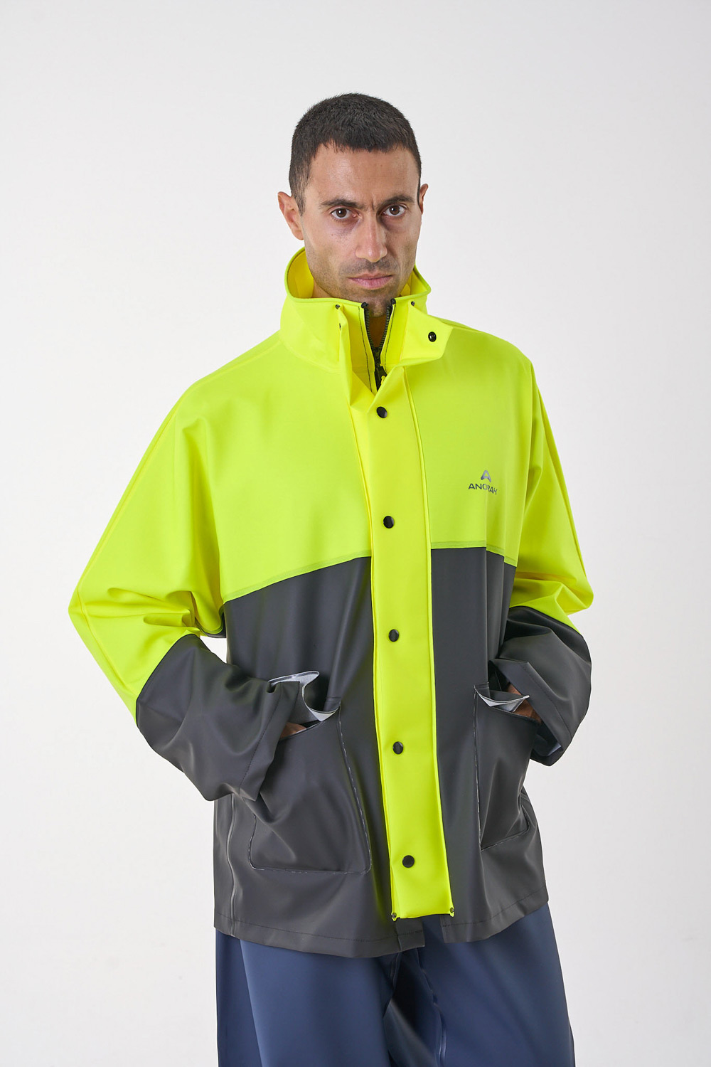 Road® long Anorak φθορίζον κίτρινο/μαύρο