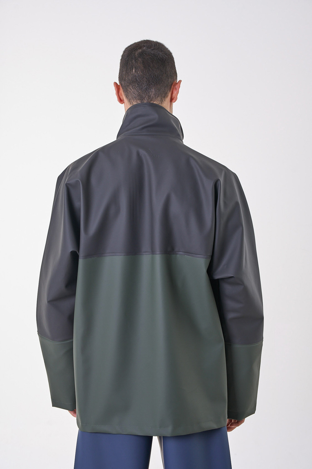 Road® long Anorak μαύρο & πράσινο λαδί